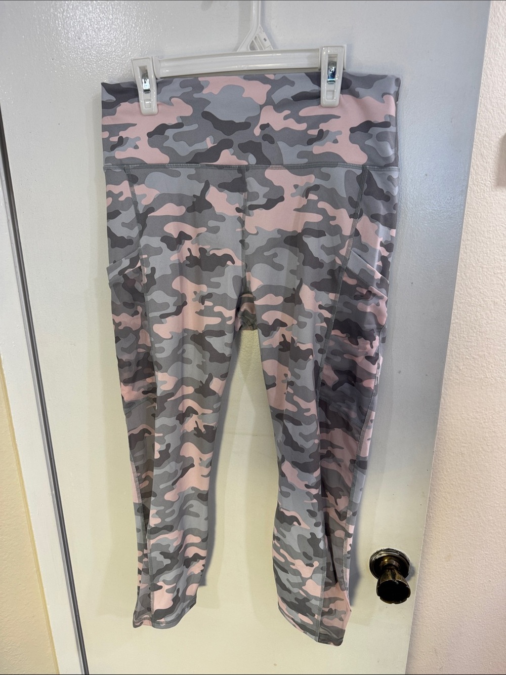 Fabletics Pink & Gray Camo Kids Leggings
